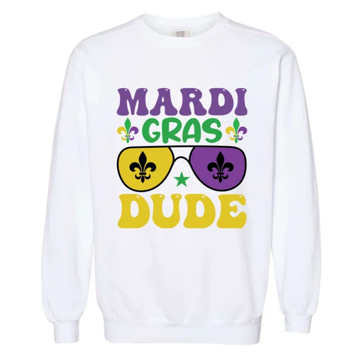 Mardi Gras Dude Sunglasses With Fleur De Lis Garment-Dyed Sweatshirt