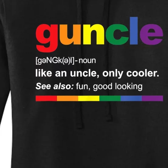 Mens Guncle Definition Rainbow Funny Gift For Gay Uncle TShirt Women's Pullover Hoodie