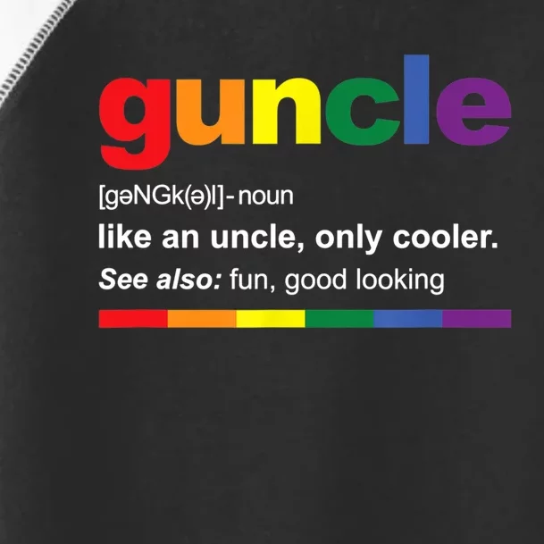 Mens Guncle Definition Rainbow Funny Gift For Gay Uncle TShirt Toddler Fine Jersey T-Shirt