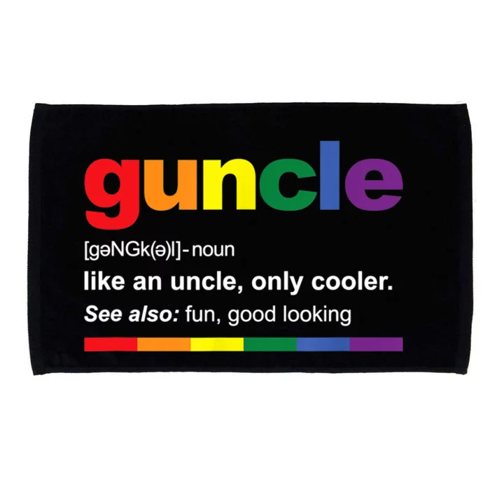 Mens Guncle Definition Rainbow Funny Gift For Gay Uncle TShirt Microfiber Hand Towel