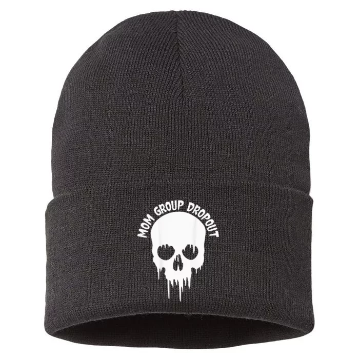 Mom Group Dropout Funny Skull Blood Scary Mom Mama Halloween Sustainable Knit Beanie