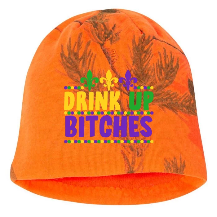 Mardi Gras Drink Up Bitches Kati - Camo Knit Beanie