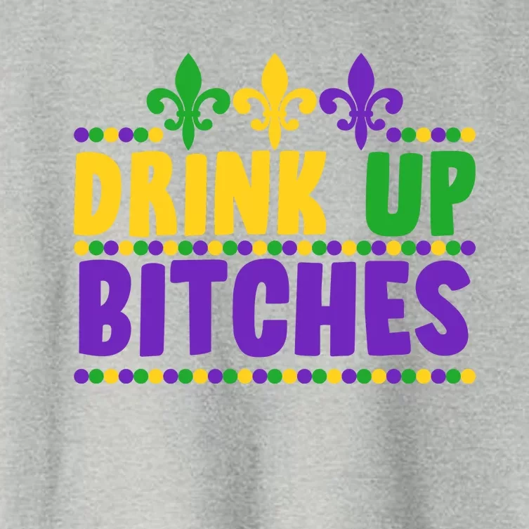 Mardi Gras Drink Up Bitches Women's Crop Top Tee