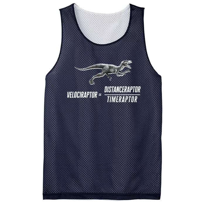 Math Geek Dinosaur Velociraptor Equation v2 Mesh Reversible Basketball Jersey Tank