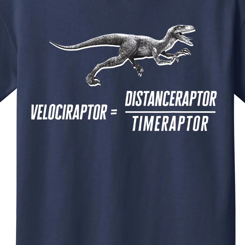 Math Geek Dinosaur Velociraptor Equation v2 Kids T-Shirt