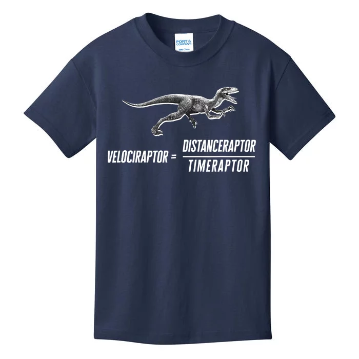 Math Geek Dinosaur Velociraptor Equation v2 Kids T-Shirt