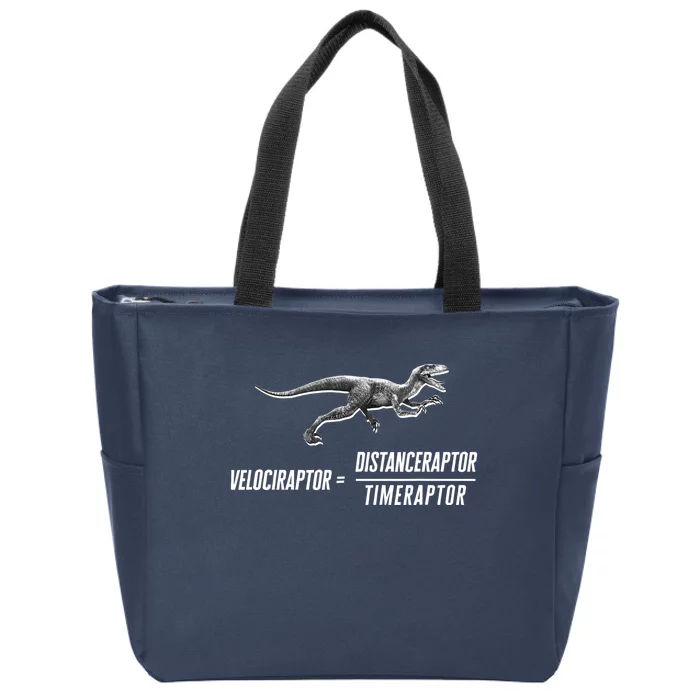 Math Geek Dinosaur Velociraptor Equation v2 Zip Tote Bag