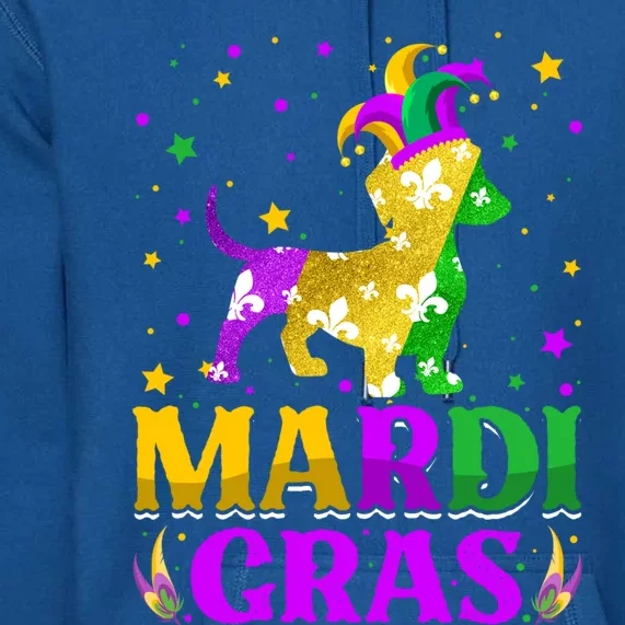 Mardi Gras Dachshund Dog Lover Carnival Jester Gift Premium Hoodie