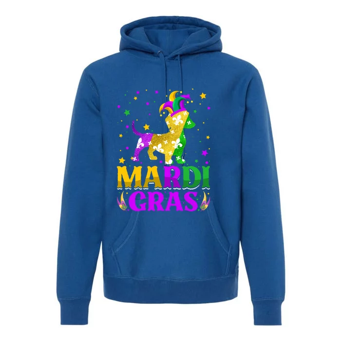 Mardi Gras Dachshund Dog Lover Carnival Jester Gift Premium Hoodie