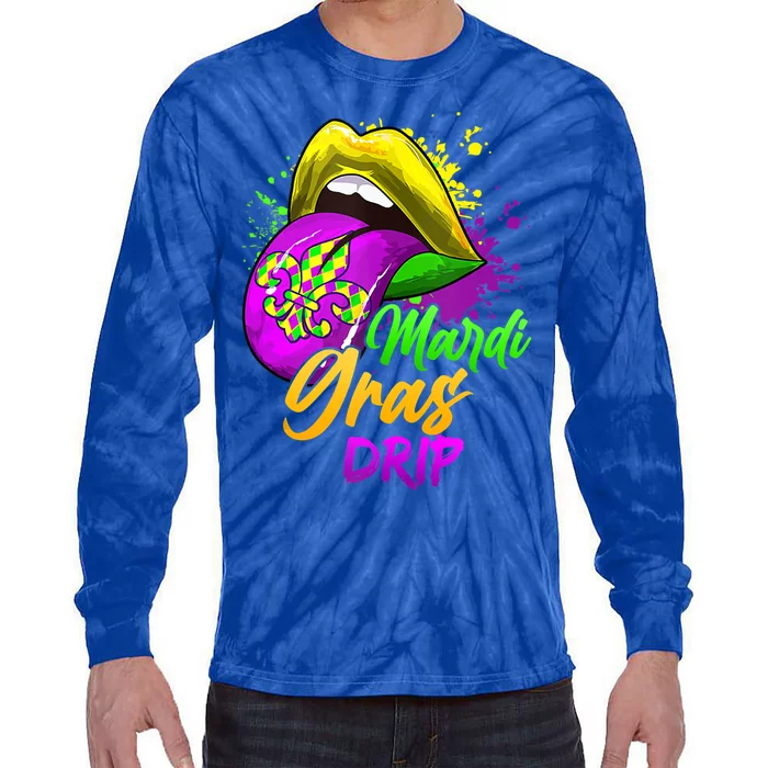 Mardi Gras Design Ideal Mardi Gras Cute Gift Tie-Dye Long Sleeve Shirt