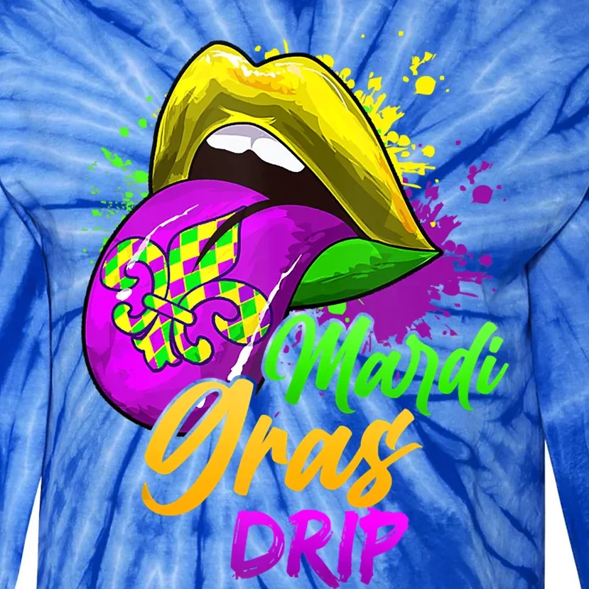 Mardi Gras Design Ideal Mardi Gras Cute Gift Tie-Dye Long Sleeve Shirt