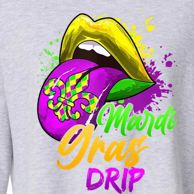 Mardi Gras Design Ideal Mardi Gras Cute Gift Cropped Pullover Crew