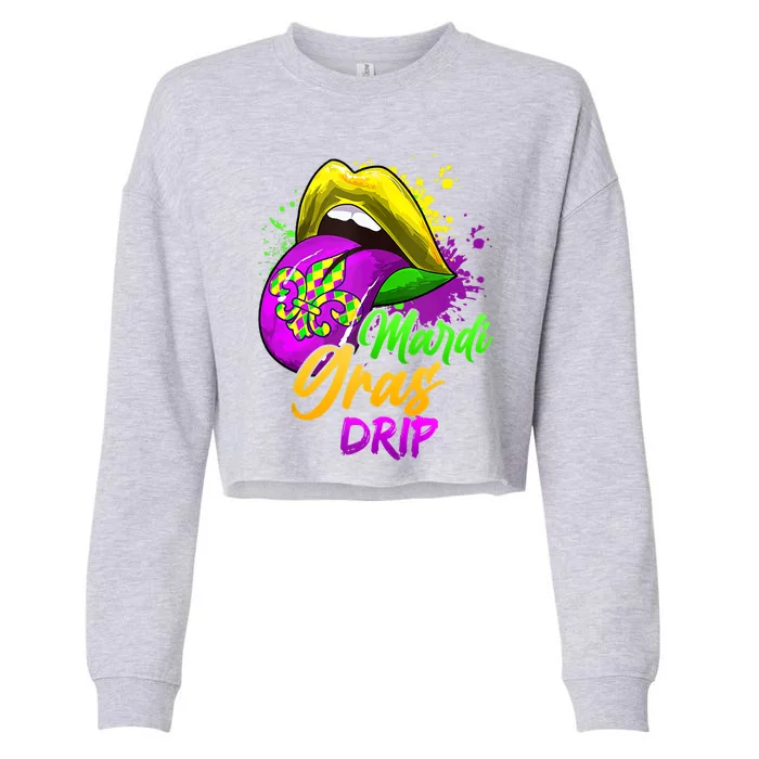 Mardi Gras Design Ideal Mardi Gras Cute Gift Cropped Pullover Crew