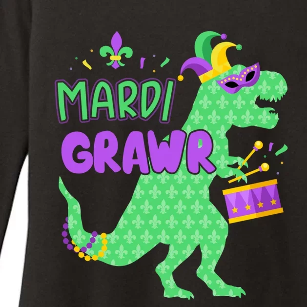 Mardi Gras Dinosaur Tfunny Giftrex With Grawr And Fleur De Lis Gift Womens CVC Long Sleeve Shirt