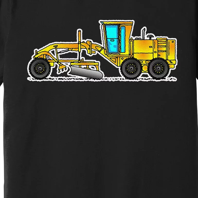 Motor Grader Design Road Grader And Blade Art Premium T-Shirt