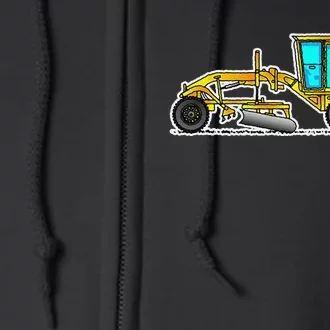 Motor Grader Design Road Grader And Blade Art Full Zip Hoodie