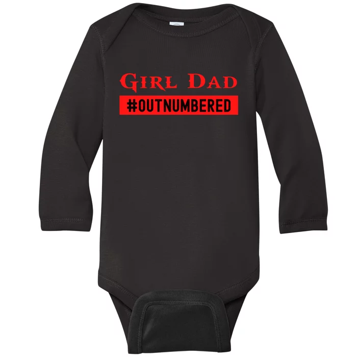 Girl Dad Fathers Day From Wife Daughter Baby Long Sleeve Bodysuit