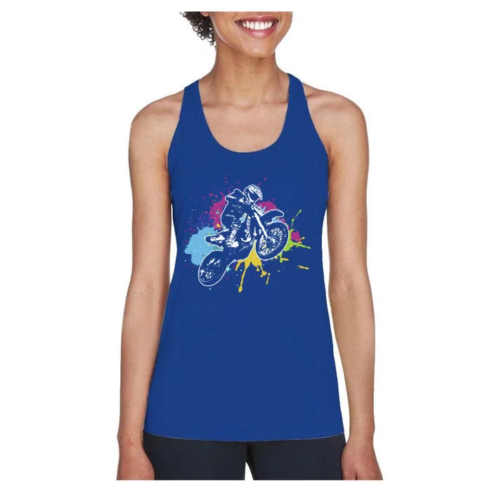 Motocross Gift Dirt Bike Gift Off Road Gift Women's Racerback Tank