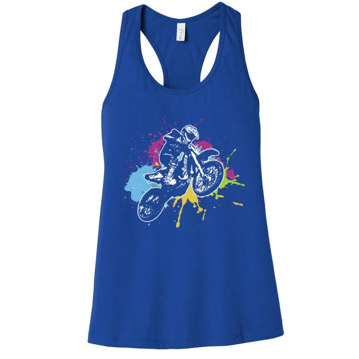 Motocross Gift Dirt Bike Gift Off Road Gift Women's Racerback Tank