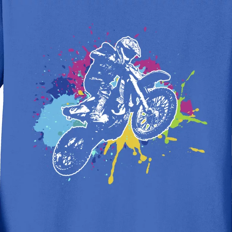 Motocross Gift Dirt Bike Gift Off Road Gift Kids Long Sleeve Shirt