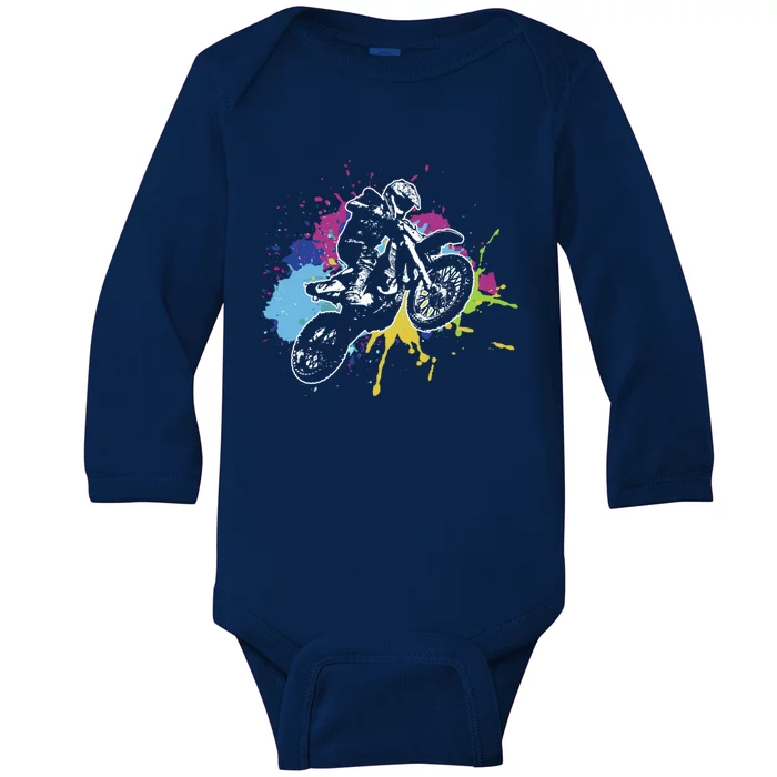 Motocross Gift Dirt Bike Gift Off Road Gift Baby Long Sleeve Bodysuit