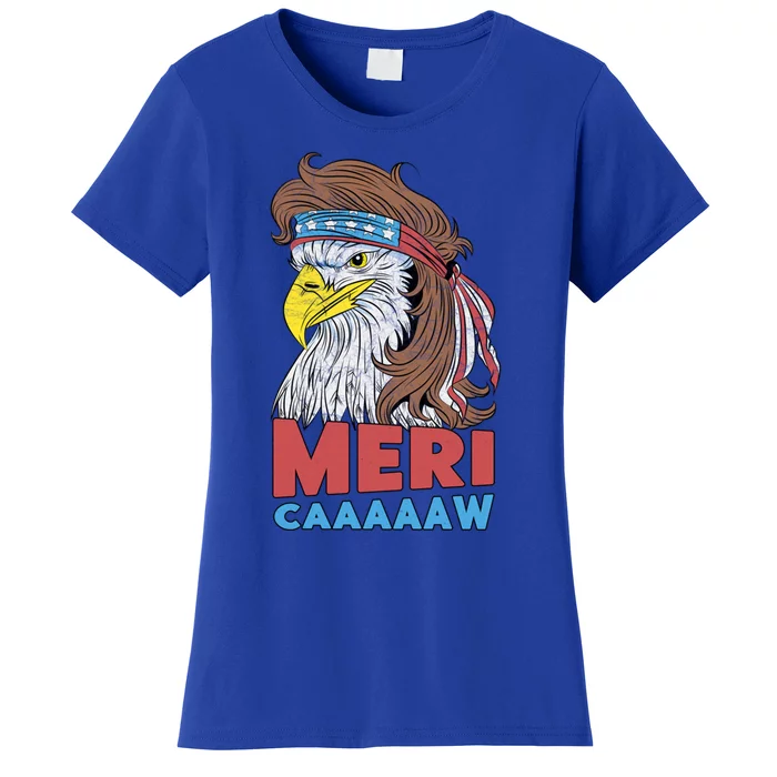 Merigiftcaaaaaw Gift Eagle Mullet 4th Of July Usa American Flag Gift Women's T-Shirt