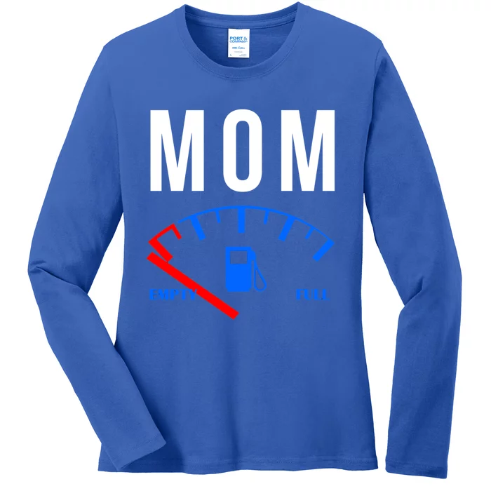 Mom Gas Empty Funny Exhausted Tired Mother Cute Gift Ladies Long Sleeve Shirt