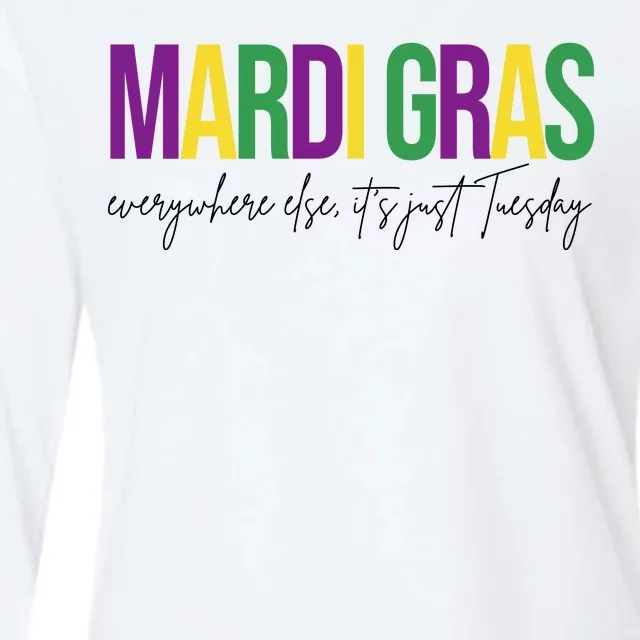 Mardi Gras Everywhere Else Its Just Tuesday Womens Cotton Relaxed Long Sleeve T-Shirt