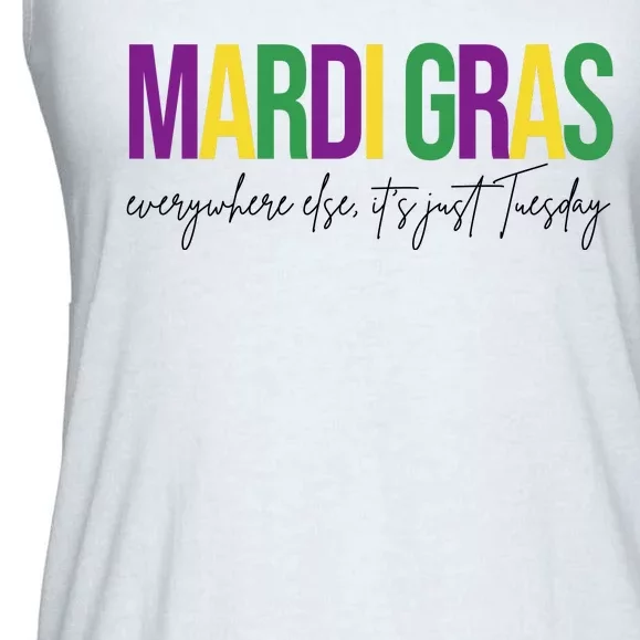 Mardi Gras Everywhere Else Its Just Tuesday Ladies Essential Flowy Tank