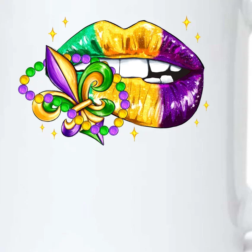 Mardi Gras Festive Lips Black Color Changing Mug