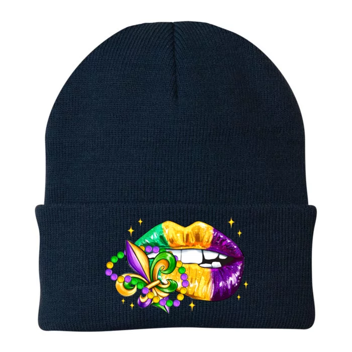 Mardi Gras Festive Lips Knit Cap Winter Beanie