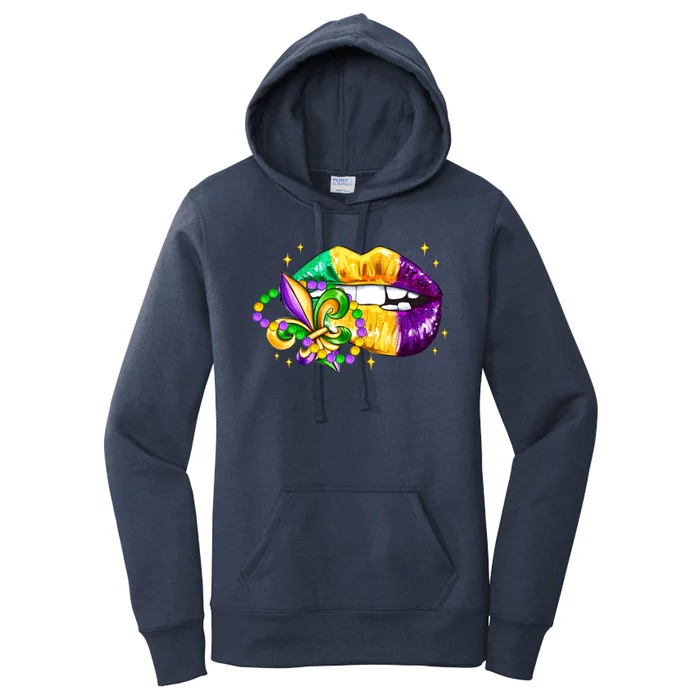 Mardi Gras Festive Lips Women's Pullover Hoodie