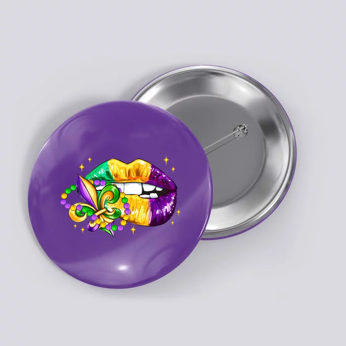 Mardi Gras Festive Lips Button