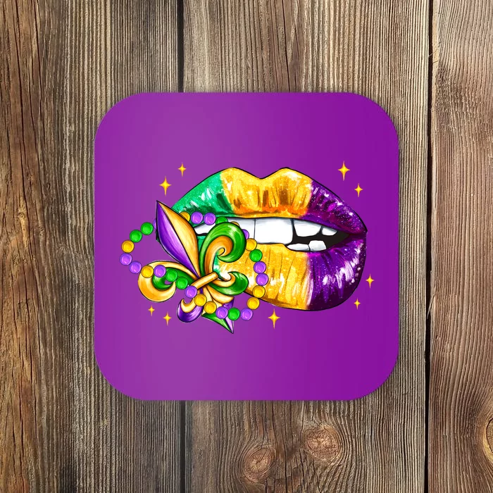 Mardi Gras Festive Lips Coaster