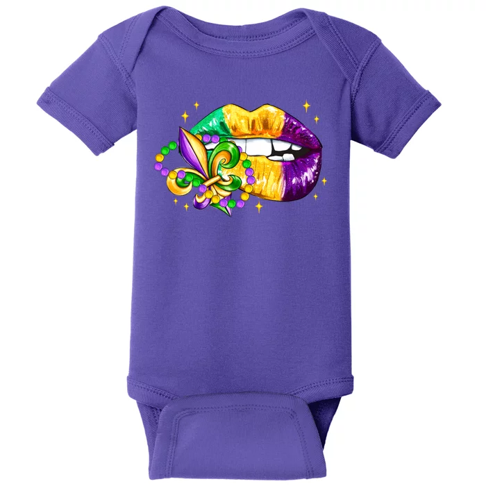 Mardi Gras Festive Lips Baby Bodysuit