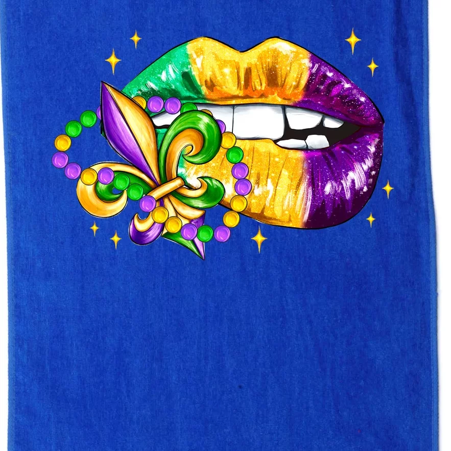 Mardi Gras Festive Lips Platinum Collection Golf Towel