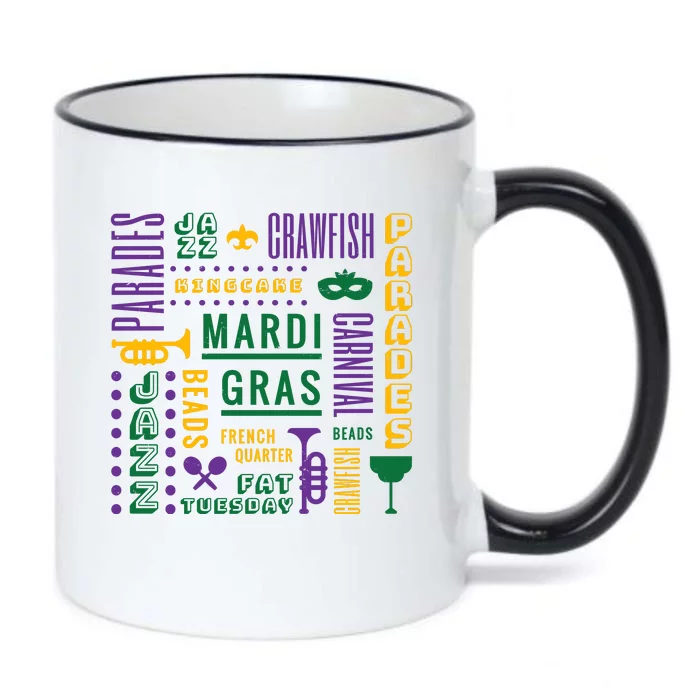 Mari Gras Festive Parade Black Color Changing Mug