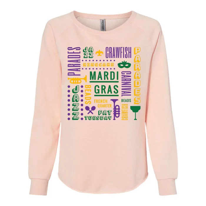 Mari Gras Festive Parade Womens California Wash Sweatshirt