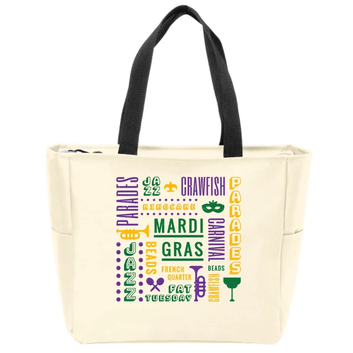 Mari Gras Festive Parade Zip Tote Bag