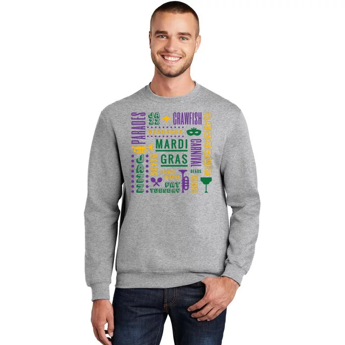 Mari Gras Festive Parade Tall Sweatshirt