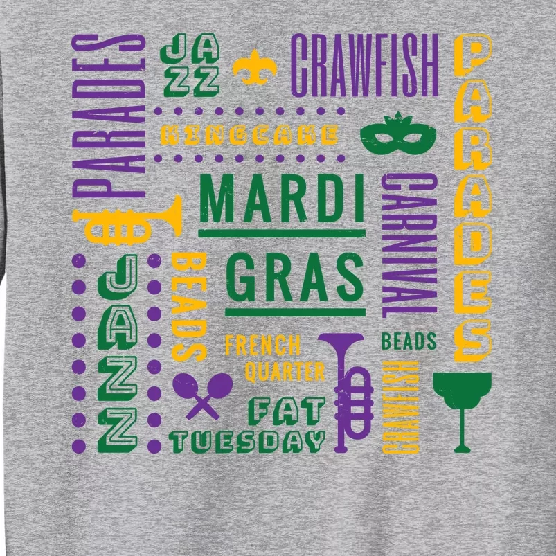 Mari Gras Festive Parade Tall Sweatshirt