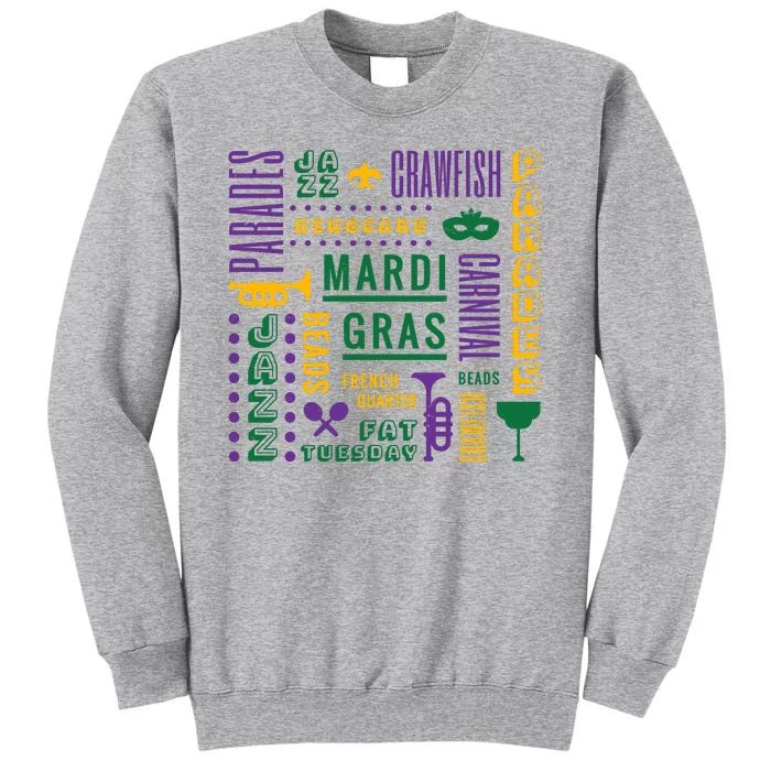 Mari Gras Festive Parade Tall Sweatshirt