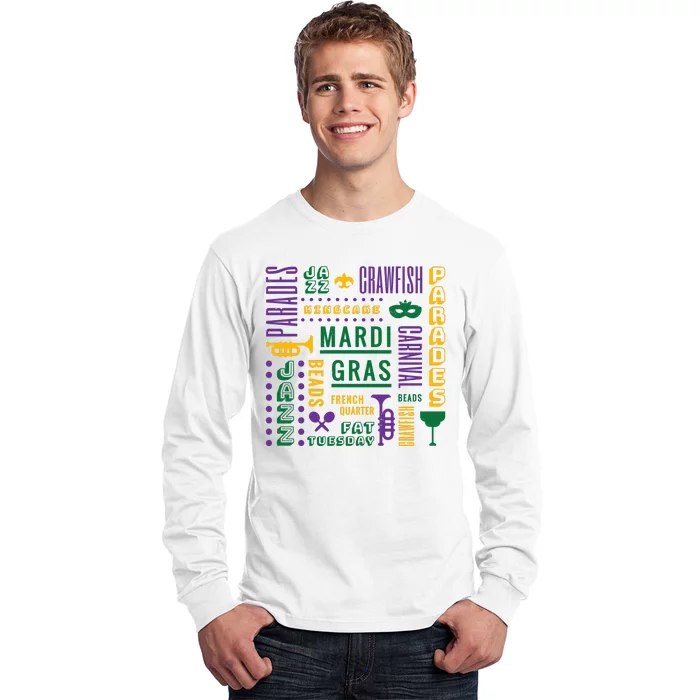 Mari Gras Festive Parade Long Sleeve Shirt