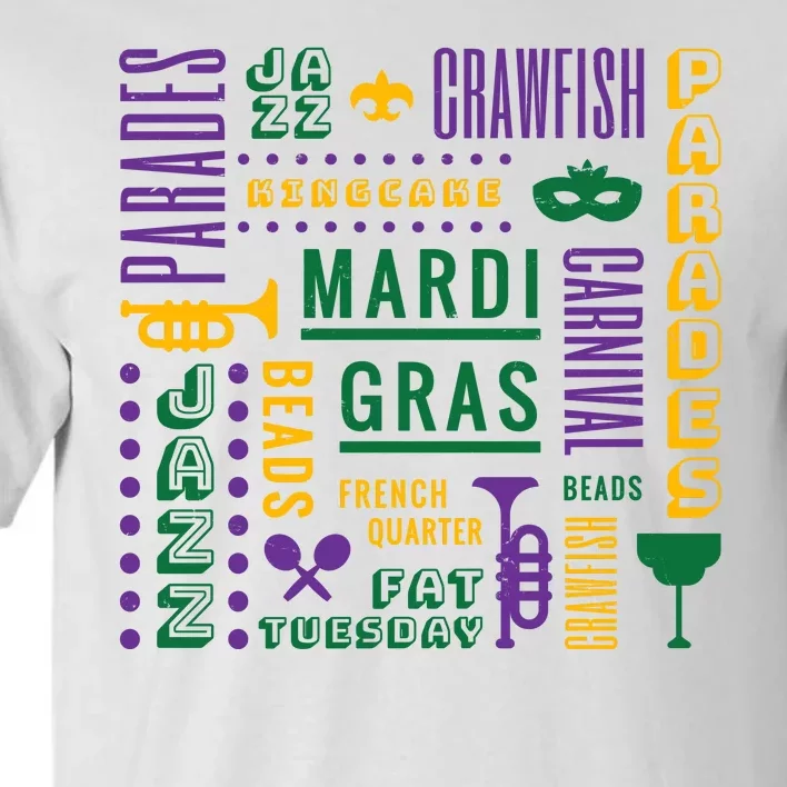 Mari Gras Festive Parade Tall T-Shirt