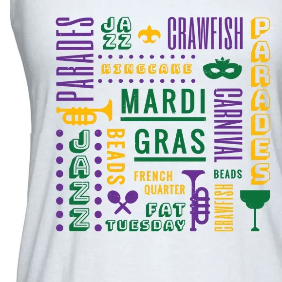 Mari Gras Festive Parade Ladies Essential Flowy Tank