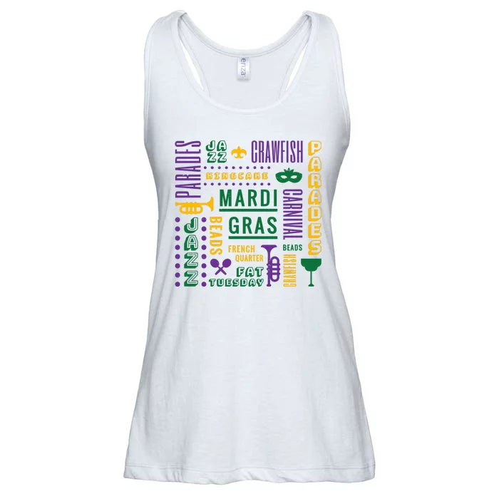 Mari Gras Festive Parade Ladies Essential Flowy Tank