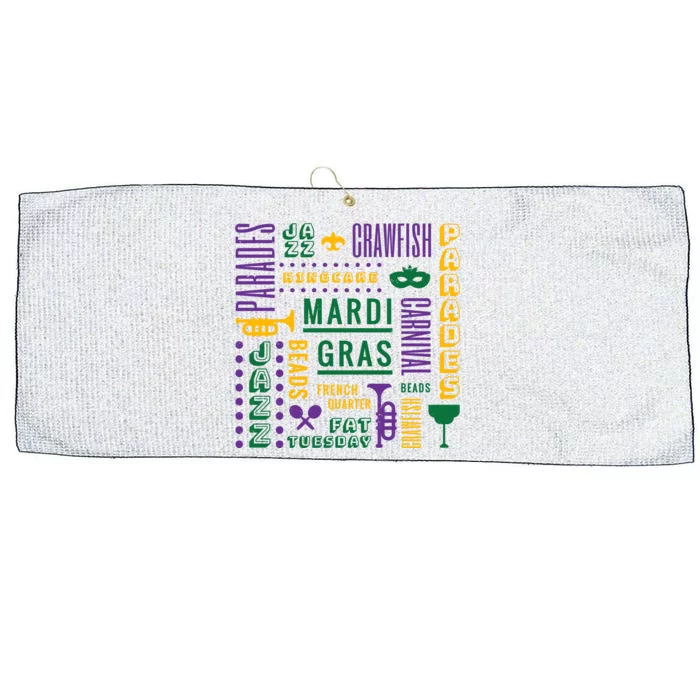 Mari Gras Festive Parade Large Microfiber Waffle Golf Towel