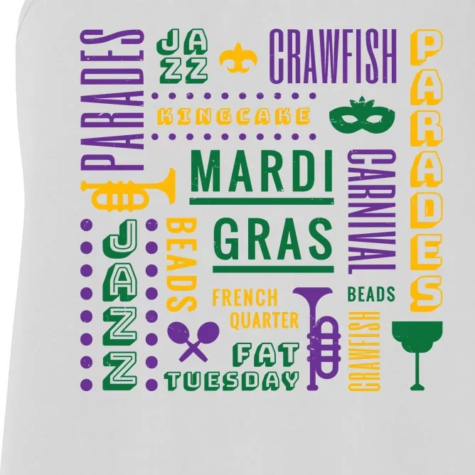 Mari Gras Festive Parade Women's Racerback Tank