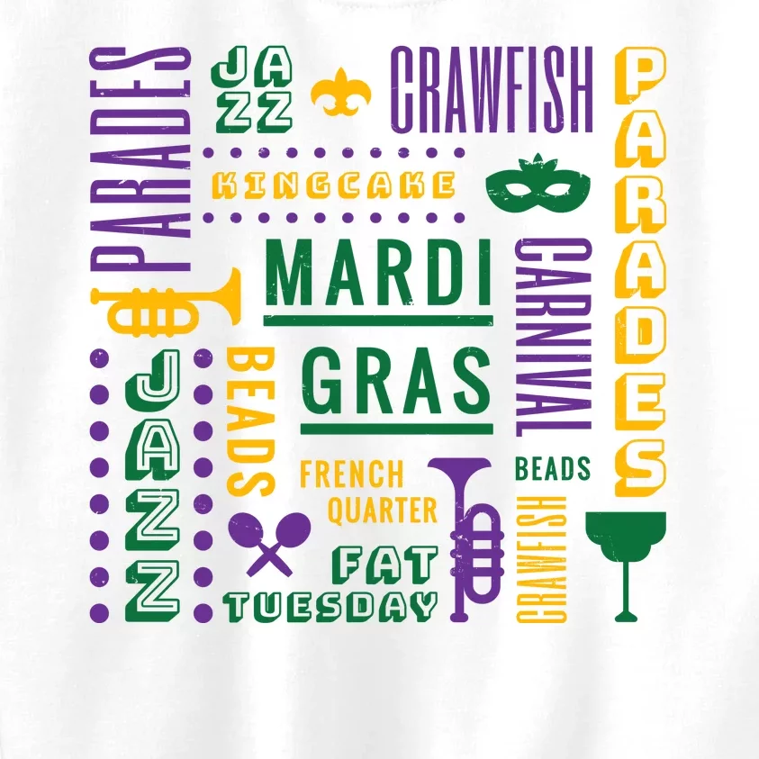 Mari Gras Festive Parade Kids Sweatshirt