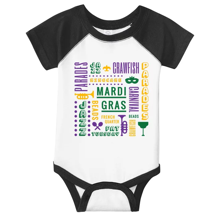 Mari Gras Festive Parade Infant Baby Jersey Bodysuit